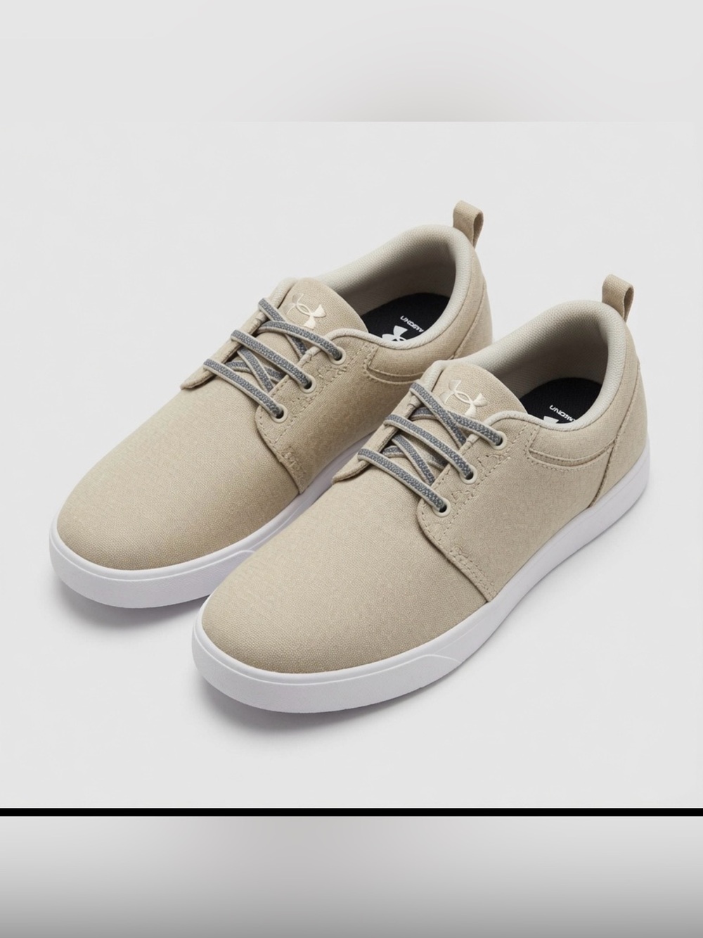 Under Armour UA Street Encounter Men’s Beige White Canvas Lace Up Sneaker 7.5